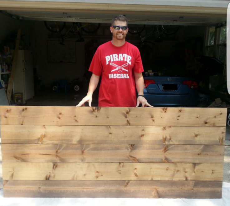 This simple DIY wooden headboard comes with easy directions that anyone can follow to make your bedroom nice and cozy!